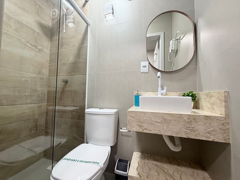 Econômico! Studio Flat à 250m do mar! OV01J